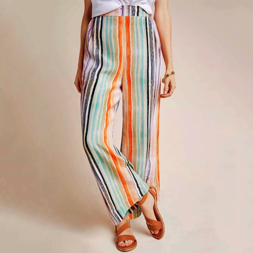 Anthropologie Mina Striped Wide-Leg Pants - Picture 2 of 5